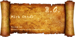 Mirk Ottó névjegykártya